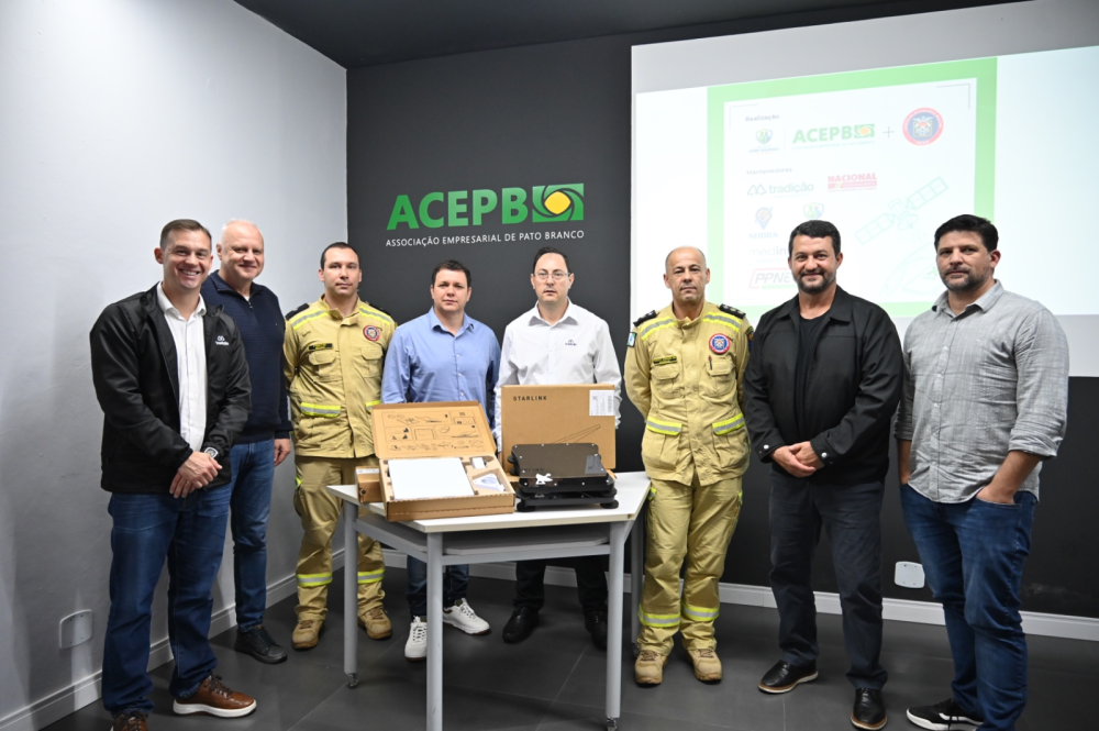 Cooperativa Tradi��o e entidades parceiras cedem antenas Starlink ao Corpo de Bombeiros